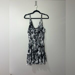 Dress The Population White and Black Mini Dress